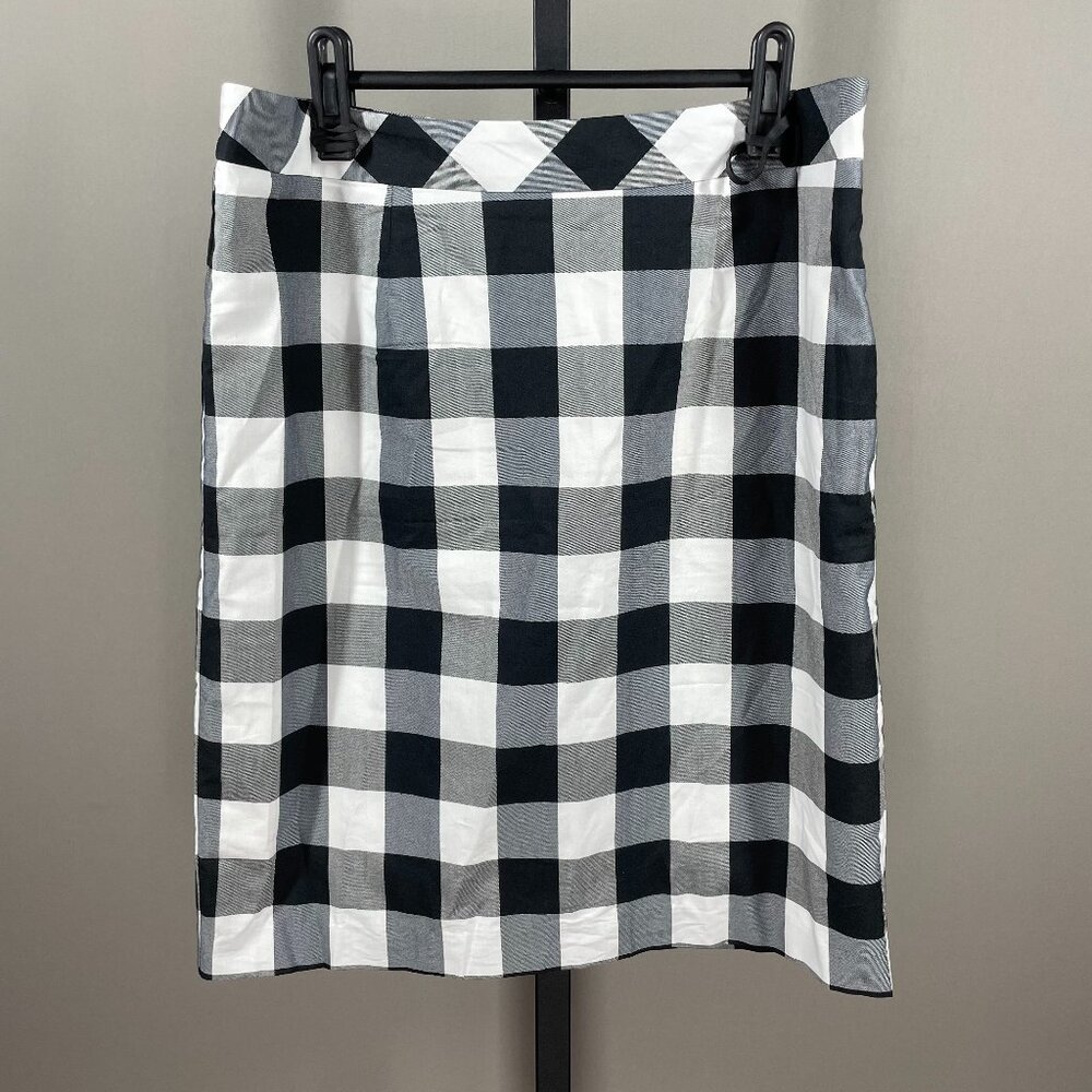 Sunday in Brooklyn Black & White Gingham Pencil Skirt